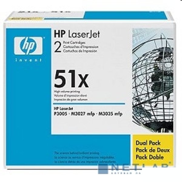 HP Q7551XD Картридж ,Black{LaserJet P3005/M3027mfp/M3035mfp, Black, 2-pack, (2 x 13000стр.)}