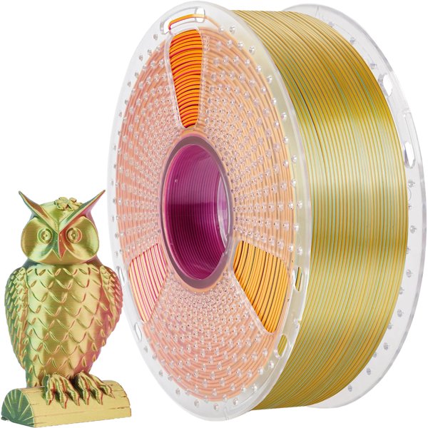 Филамент NVPRINT Silk PLA+  Red/Yellow/Green  для 3D печати диаметр 1.75мм  длина 330 метров  масса 1 кг