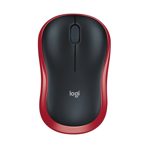 Мышь Wireless Logitech M185 черная/красная, оптическая, 1000dpi, 2.4 GHz/USB-ресивер (910-002633)