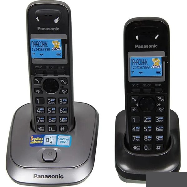 Panasonic KX-TG2512RU1 {Доп трубка в комплекте, АОН, Caller ID, спикерфон, полифония}