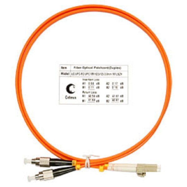 Cabeus FOP-62-LC-FC-1m Шнур оптический duplex LC-FC 62,5/125 mm 1м LSZH