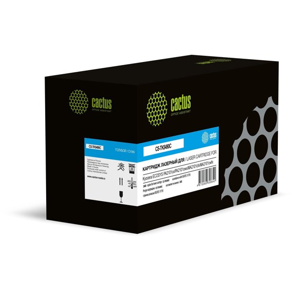 Картридж лазерный Cactus CS-TK5490С голубой (2400стр.) для Kyocera ECOSYS PA2101cx/PA2101cwx/MA2101cfx/MA2101cwfx с чипом