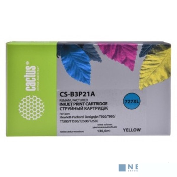 B3P21A CACTUS Картридж №727 для HP DJ T920/T1500/T2530, желтый  (130мл)