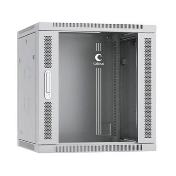 Cabeus SH-05F-12U60/35-R Шкаф телекоммуникационный настенный разобранный 19" 12U 600x350x635mm (ШхГхВ) дверь стекло, цвет серый (RAL 7035)
