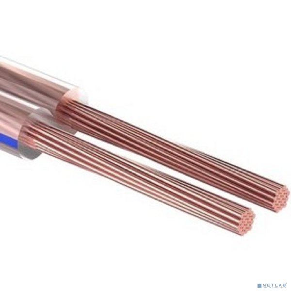 Rexant 01-6205-3 Кабель акустический, 2х1.00 мм2, прозрачный BLUELINE, 100 м.