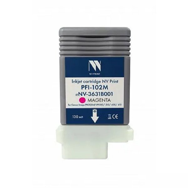 Струйный картридж NV Print PFI-102M (NV-3631B001) Magenta для Canon ImagePROGRAF iPF500/510/600/610 (130 мл)