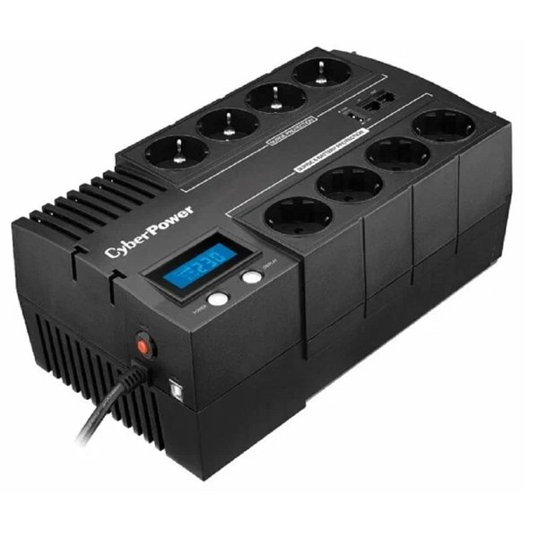 ИБП CyberPower BR1200ELCD {Line-Interactive, 1200VA/720W USB/RJ11/45/USB charger A/С (4+4 EURO), 12В/5.8 Ач х 2}