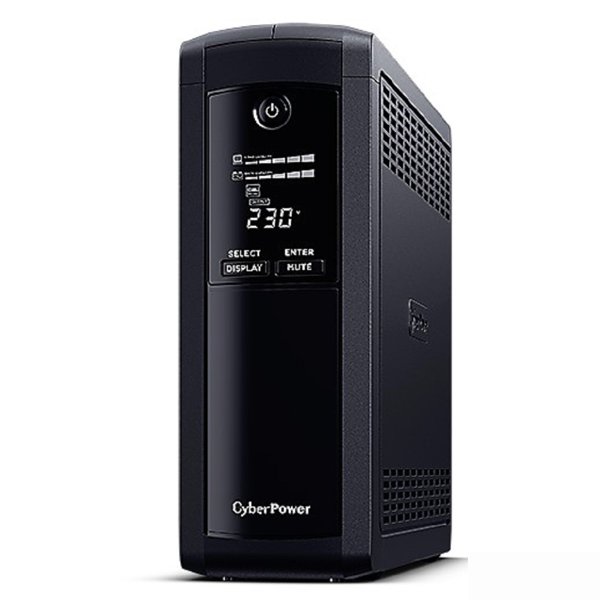 ИБП CyberPower VP1200ELCD {Line-Interactive, Tower, 1200VA/720W USB/RS-232/RJ11/45  (4 + 1 EURO), 12В/7,2 Ач х 2}