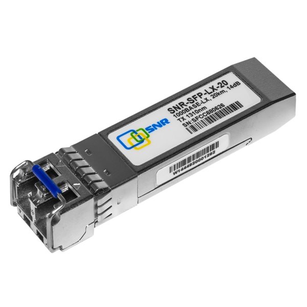 SNR SNR-SFP-SX-1310 Двухволоконный модуль , SFP 1000Base-SX, разъем LC, рабочая длина волны1310нм, дальность до 2км (12dB), с поддержкой функции DDM