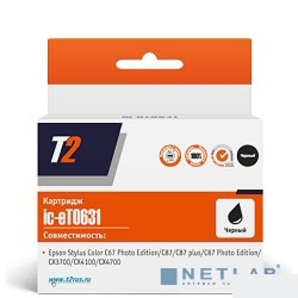 T2 C13T06314A Картридж (IC-ET0631)  для Epson Stylus Color C67PE/C87/CX3700/CX4100, черный, с чипом