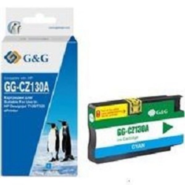 Картридж струйный G&G GG-CZ130A голубой (26мл) для HP DJ T120/T520