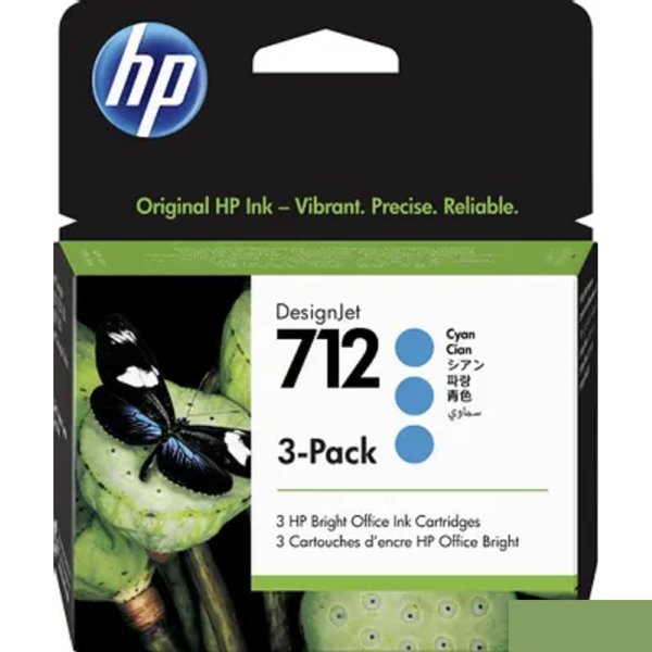 Картридж струйный HP 712 3ED77A голубой x3упак. (29мл) для HP DJ Т230/630