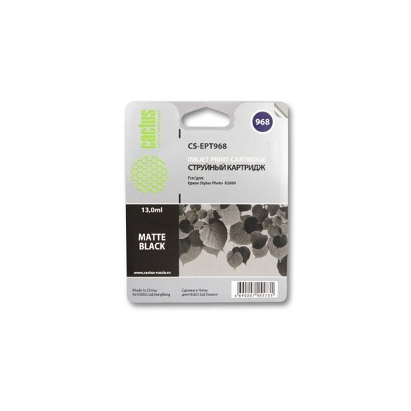 Картридж струйный Cactus CS-EPT968 черный матовый (13мл) для Epson Stylus Photo R2880