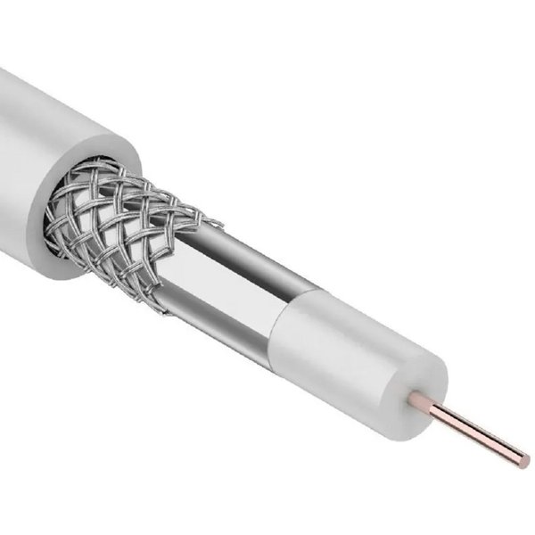 Rexant (01-2611) Кабель коаксиальный 3С-2V, 75Ом, CCS/Al/Al, 48%, 100м, INDOOR, белый