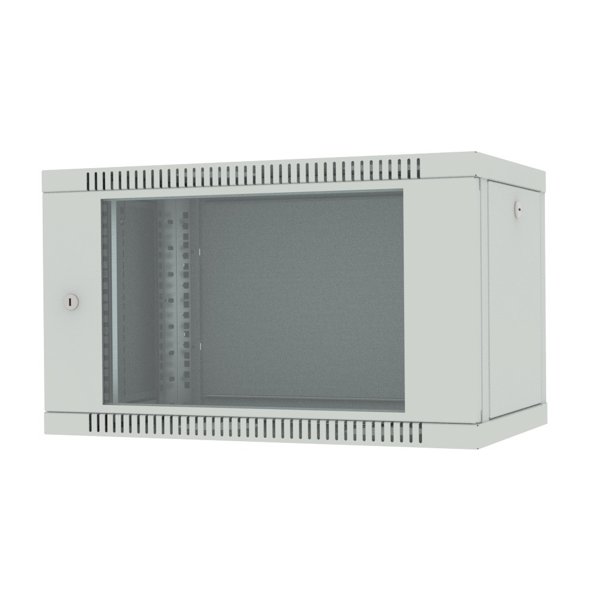 Шкаф настенный 19", 6U Filum FL-WB-0666GM-GY Wall Box (ШхГхВ) 600x600x356 мм, дверь стеклянная, цвет серый RAL7035
