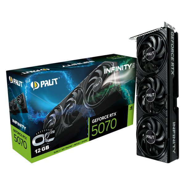 Видеокарта Palit RTX5070 INFINITY3 OC NVIDIA GeForce RTX 5070 12Gb 192bit GDDR7 2325/28000 HDMIx1 DPx3 HDCP Ret