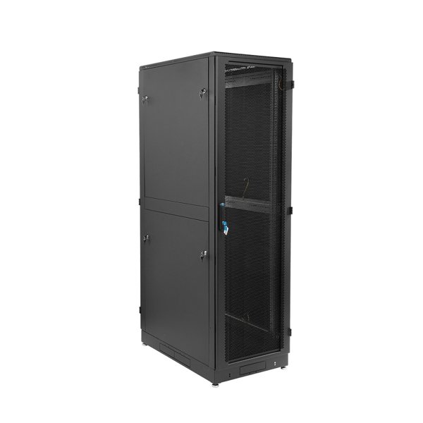 ЦМО Шкаф серверный напольный 42U (800 х 1000) двойные перфорированные двери 2 шт., цвет черный ШТК-М-42.8.10-88АА-9005