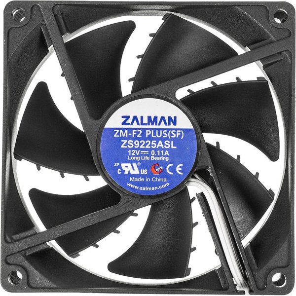 Case fan ZALMAN  ZM-F2 PLUS (SF) Fan for m / tower (3пин, 92x92x25mm, 20-23дБ, 1500об / мин)