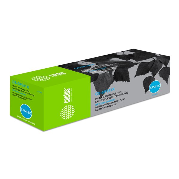CACTUS CF541X Картридж для HP CLJ Pro M254nw/dw/M280nw/M281fdn/M281fdw, C, 2,5K
