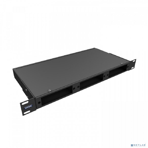 NTSS Кросс NTSS оптический 19'' укомплектованный 1U, 12 портов LC/UPC duplex, 50/125 мкм (планки, сплайс-кассета, пигтейлы, КДЗС, адаптеры) черный RAL 9005 NTSS-RFOB-1U-12-2LC/U-50-SP1.5G1AY-BL
