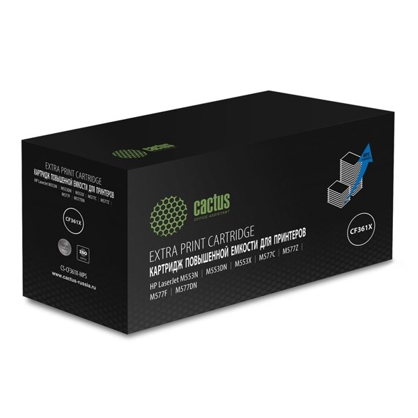 Картридж лазерный Cactus CS-CF361X-MPS голубой (18000стр.) для HP CLJ M552dn/M553dn/M553N/M553x