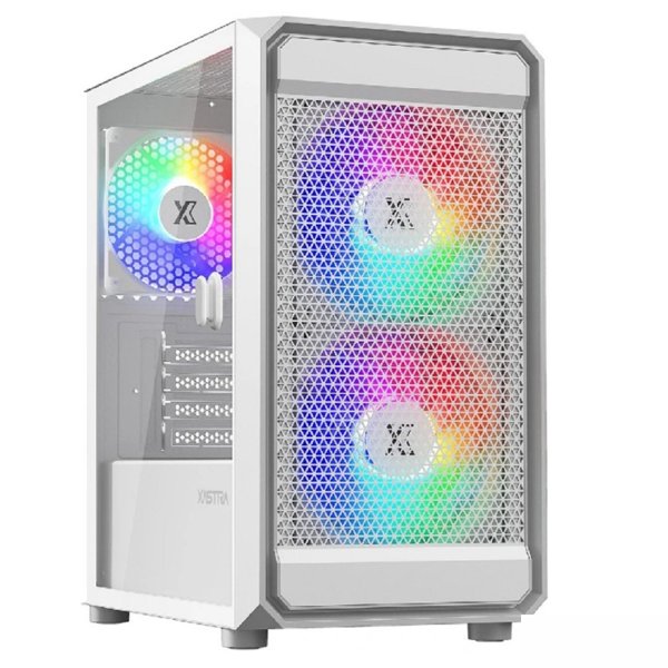 XASTRA Корпус A303M 3FRGB White mATX/Mesh/ tempered glass / 2x140mm + 1x120mm FRGB fans/ Door/ A303M-2FC14F-1FC12F-D-WH