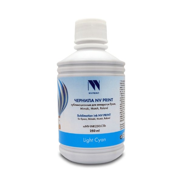 Чернила NV PRINT сублимационные NV-INK250LCSb для аппаратов Epson, Mimaki, Mutoh, Roland  (250ml) Light Cyan