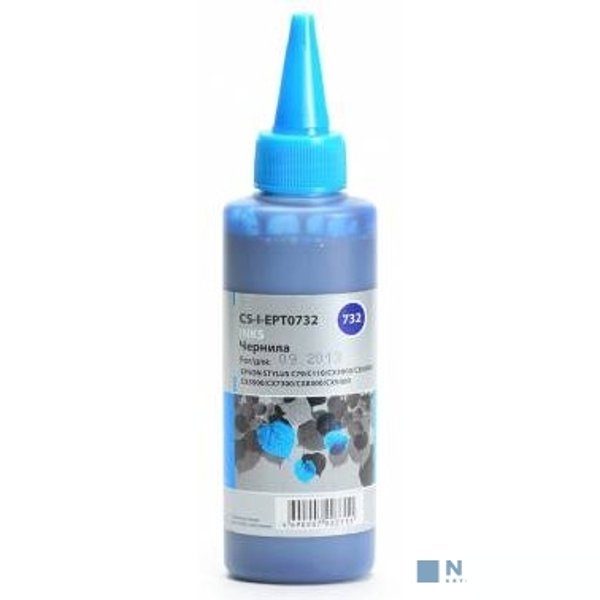 Cactus CS-I-EPT0732 Чернила для Epson St С79/C110/СХ3900/CX4900/CX5900, голубой, 100 мл.