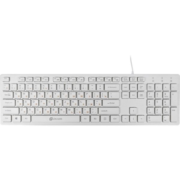 Клавиатура Oklick 500M белый USB slim Multimedia  [1061586]