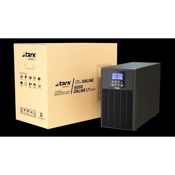 ИБП STARK SC 5000 ONLINE LT (60A) 5000ВА/5000Вт {Online, на пол, 110-300В, клеммный блок, Smart-slot, USB, RS232, EPO, БЕЗ АКБ - внеш 4x 40-1200 Ач. в том числе LiFePO4}