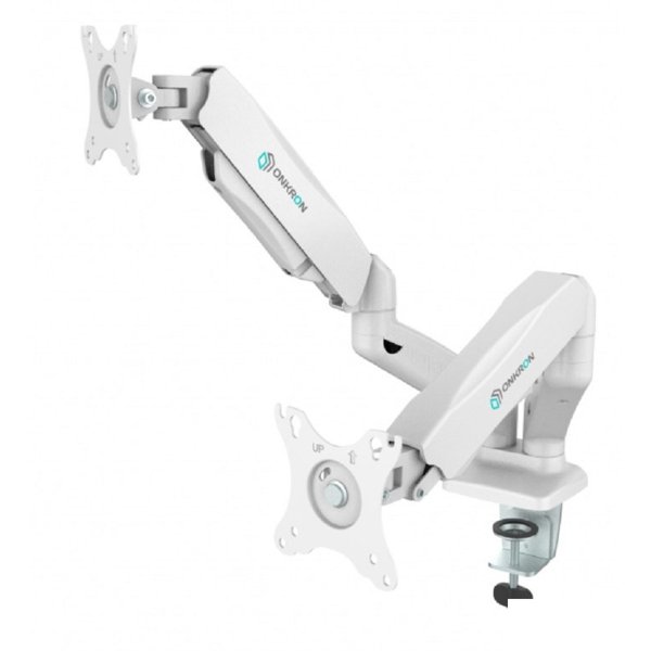 ONKRON G160 белый {Для двух экранов с диагональю 13"-32" Допустимая нагрузка: 2 x  (2-6,5 кг) VESA: 75x75, 100x100 мм}