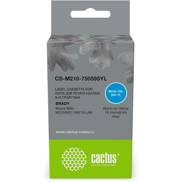 Картридж ленточный Cactus CS-M210-750595YL M210-750-595-YL для Brady M210/M211/M210-LAB