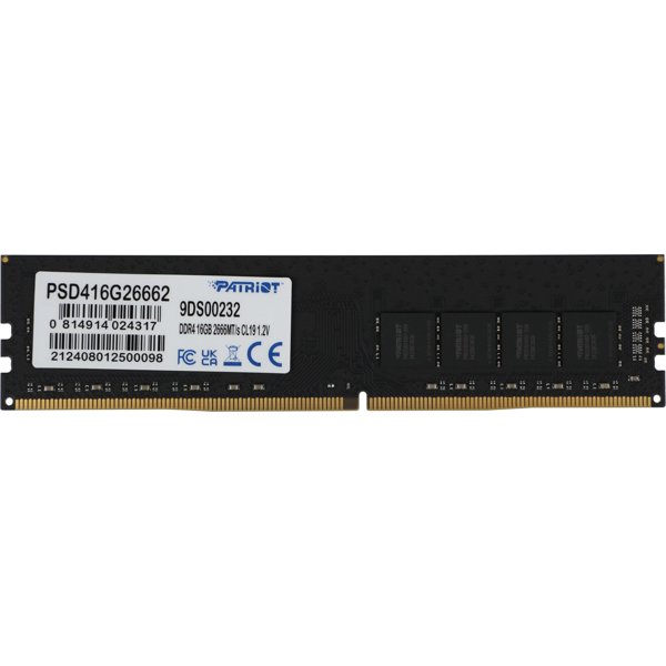 Patriot DDR4 DIMM 16GB PSD416G26662 PC4-21300, 2666MHz