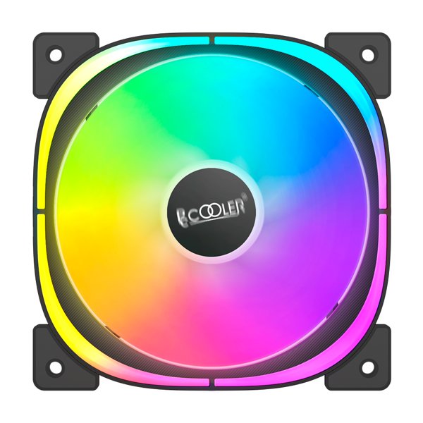 Кулер для корпуса/ PCCooler EF120 ARGB BK (120x120x25mm, 4-pin PWM, ARGB, 37.98CFM, 25.7dBA, 1500RPM, Black)
