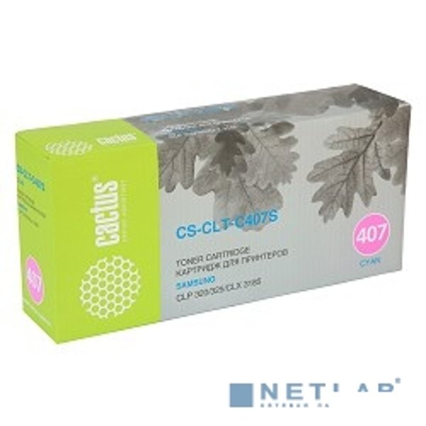 CACTUS CLT-C407S Тонер-картридж (CS-CLT-C407S)  для принтеров Samsung CLP-325/CLX-3185, cyan