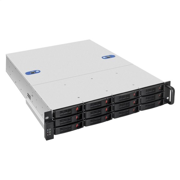 Exegate EX281294RUS Серверный корпус ExeGate Pro 2U550-HS12 <RM 19", высота 2U, глубина 550, БП 1U-500ADS,12xHotSwap, USB>