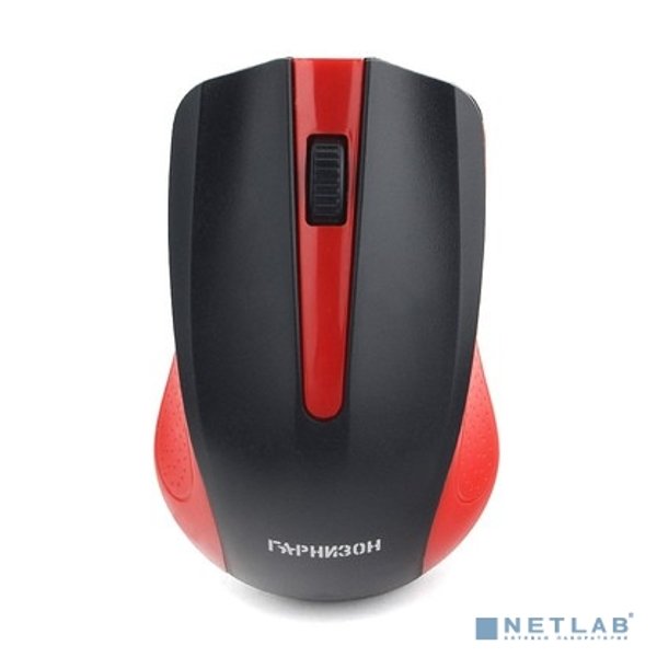 Гарнизон Мышь беспров. GMW-430R, чип X, красный, 1200 DPI, 2 кн.+ колесо-кнопка, блистер