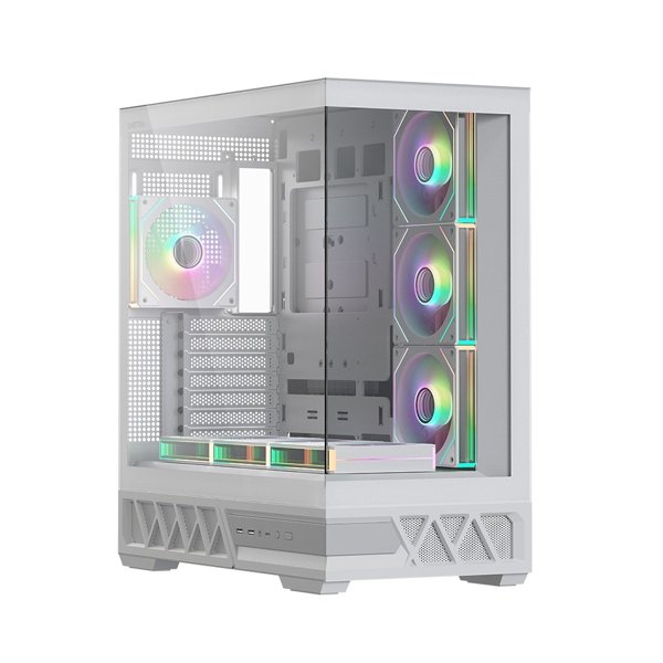 XASTRA Корпус Q700 7ARGB-C10-UC White ATX/Aquarium/Screewless/7x120mm ARGB PWM mirror fans/Argb+PWM HUB 10port/Type C Q700-7FM12A-C10-UC-WH
