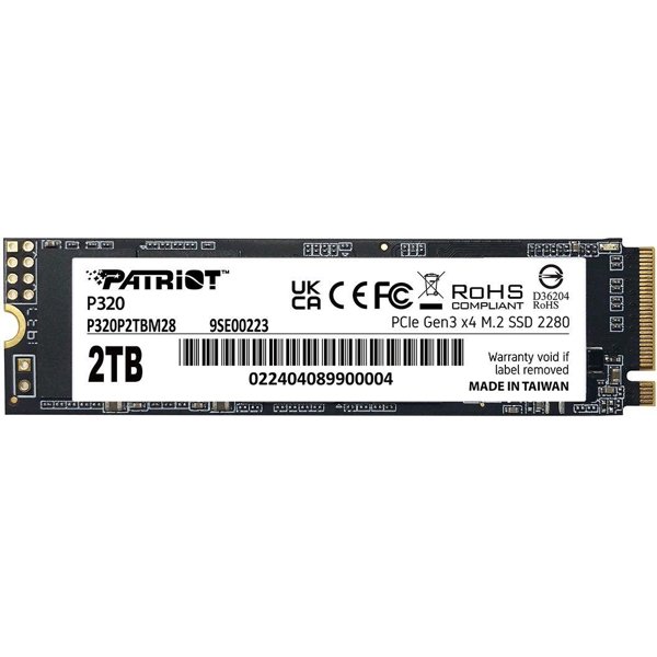 Накопитель SSD Patriot PCIe 3.0 x4 2TB P320P2TBM28 P320 M.2 2280