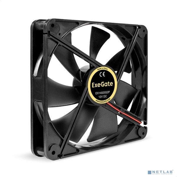 Exegate EX294951RUS Вентилятор 12В DC ExeGate EX14025S2P (140x140x25 мм, Sleeve bearing (подшипник скольжения), 2pin (разъем 2.54), 1200RPM, 24dBA)