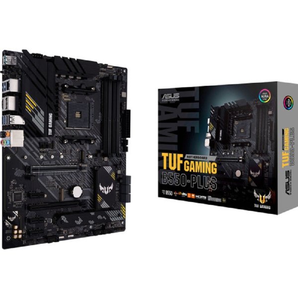 ASUS TUF GAMING B550-PLUS (Socket AM4, ATX, 4xDDR4(128GB),DP/HDMI, 1xPCIe 4.0x16/1xPCIe 3.0x16/3xPCIe 3.0, 1xLAN (2.5GbE), 6xSATA 6Gb/s, 2xM.2, 1xM.2 E key, 1xType-C, 5xUSB 3.2, 2xUSB 2.0)