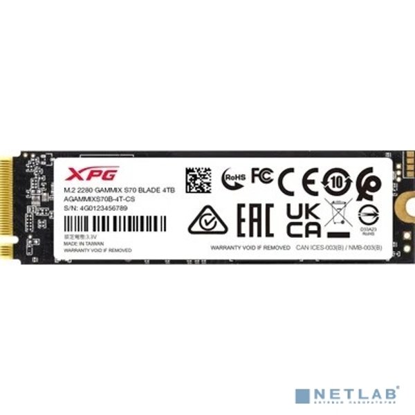 A-DATA SSD XPG 4TB GAMMIX S70 BLADE  PCIe 4.0 x4 AGAMMIXS70B-4T-CS