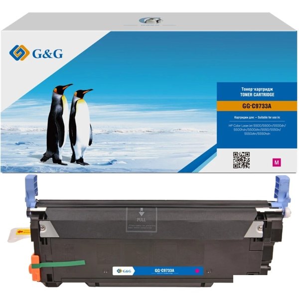 Картридж лазерный G&G GG-C9733A C9733A пурпурный (12000стр.) для HP CLJ 5500/5500n/5500dn/5500hdn/5500dtn/5550/5550n/5550dtn/5550hdn