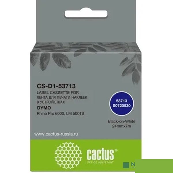 Картридж ленточный Cactus CS-D1-53713 53713 для Dymo Rhino Pro 6000, LM 500TS