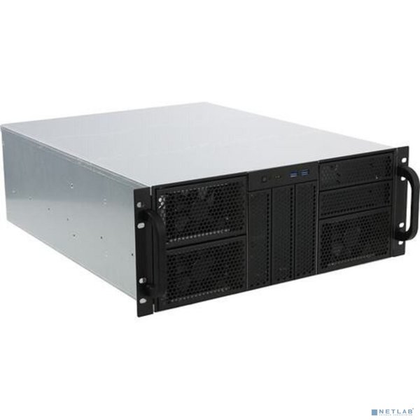 Procase RE411-D5H9-E-55 Корпус 4U server case,5x5.25+9HDD,черный,без блока питания,глубина 550мм,MB EATX 12"x13" [RE411-D5H9-E-55]