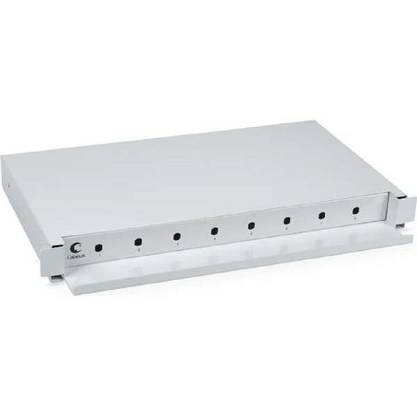 Cabeus ODF-19-8-ST Кросс бокс оптический 19" на 8 ST(FC) со сплайс-кассетой, выдвижной (без пигтейлов и проходных адаптеров)