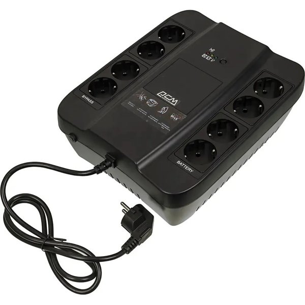 PowerCom Spider SPD-1000N ИБП {OffLine, 1000VA/550W, Tower, 8xEURO: 4 с резервным питанием, 4 с фильтрацией} (332717)