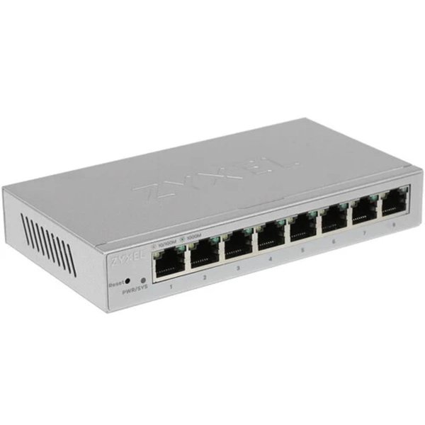 ZYXEL GS1200-8-EU0101F Smart коммутатор Zyxel GS1200-8, 8xGE, настольный, бесшумный, с поддержкой VLAN, IGMP, QoS и Link Aggregation