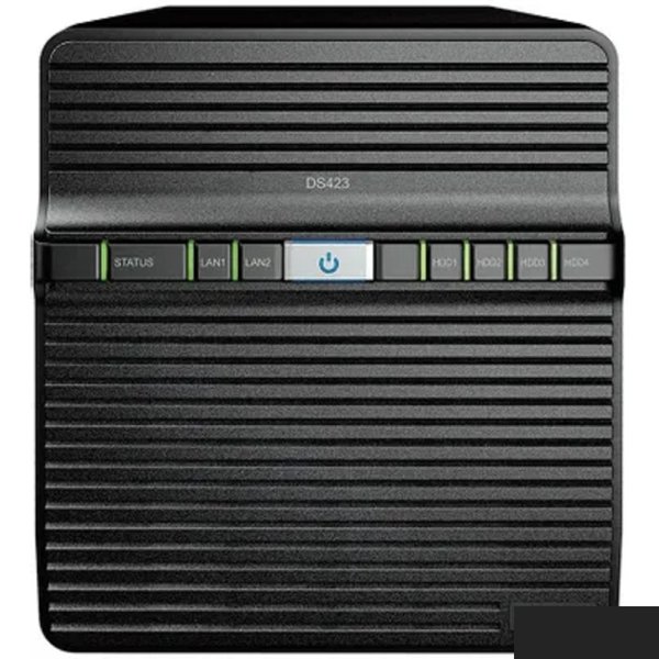 Synology DS423 Сетевое хранилище NAS, слоты 4x2.5"/3.5" SATA3, 2x1 Гбит/с, 2xUSB 3.X, Realtek RTD1619B/4x1.7 ГГц, DDR4 2Gb, 90W вилка UK/HK 3-pin