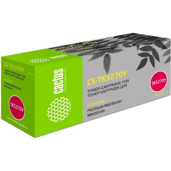 Cactus TK-5270Y  Картридж CS-TK5270Y  для Kyocera Ecosys P6230cdn/M6230cidn/M6630cidn, желтый (6000стр.)